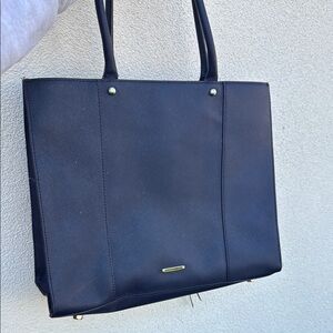 Rebecca Minkoff Large Saffiano Leather MAB Tote in Navy Blue